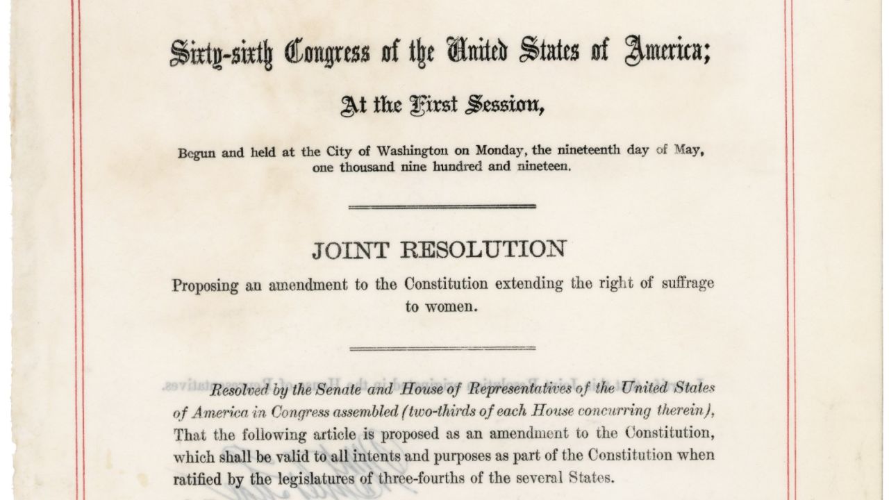 19th Amendment to the US Constitution: Women's Right to Vote, 1919

