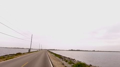 The Island Road in Isle de Jean Charles, Louisiana