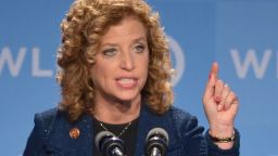 Democratic National Committee (DNC) Chair, Representative Debbie Wasserman Schultz, Democrat of Florida, speaks at the DNC's Leadership Forum Issues Conference in Washington, DC, on September 19, 2014. AFP PHOTO/Mandel NGAN        (Photo credit should read MANDEL NGAN/AFP/Getty Images)