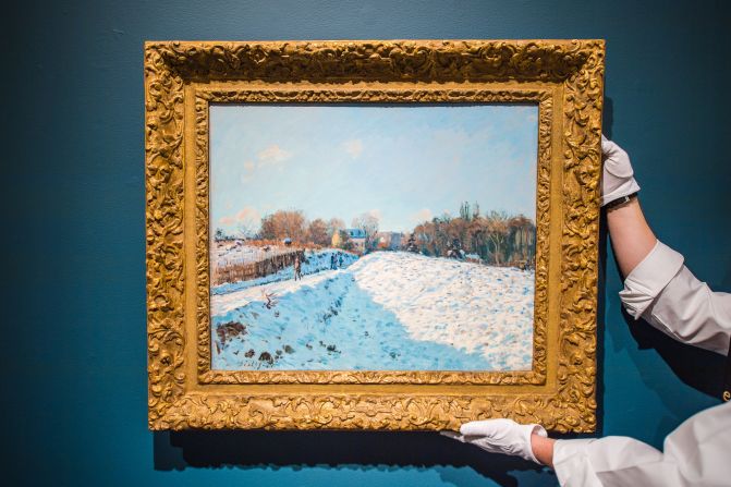 "Effet de neige à Louveciennes" by Alfred Sisley (1874). Sale price: $9,099,830 (£7,358,750) Estimate: £6,000,000 - 8,000,000.