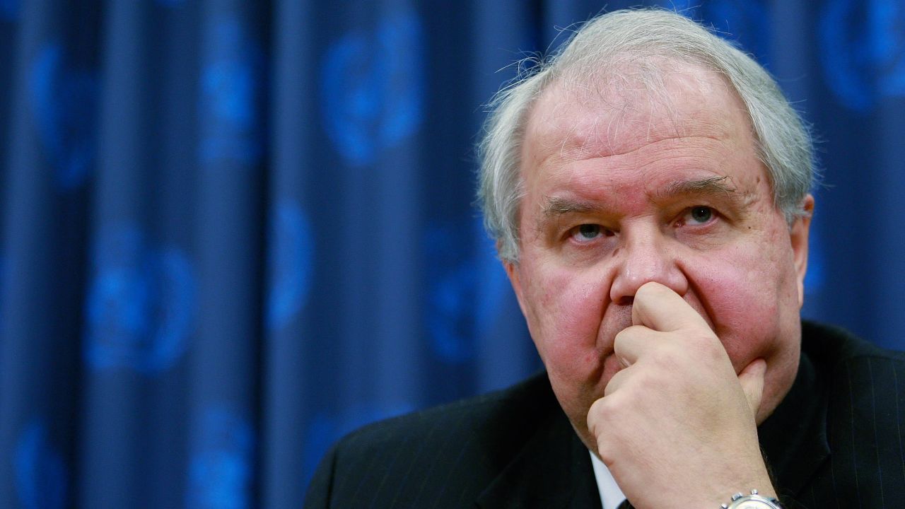 NEW YORK - OCTOBER 24:  Sergey Kislyak, Russian Ambassador to the United States looks on during a press conference on nuclear non-proliferation at United Nations headquarters October 24, 2008 in New York City. The group discussed a new intitiative to "break the logjam" on nuclear non-proliferation.  (Photo by Mario Tama/Getty Images)