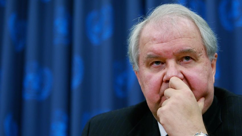 NEW YORK - OCTOBER 24:  Sergey Kislyak, Russian Ambassador to the United States looks on during a press conference on nuclear non-proliferation at United Nations headquarters October 24, 2008 in New York City. The group discussed a new intitiative to "break the logjam" on nuclear non-proliferation.  (Photo by Mario Tama/Getty Images)