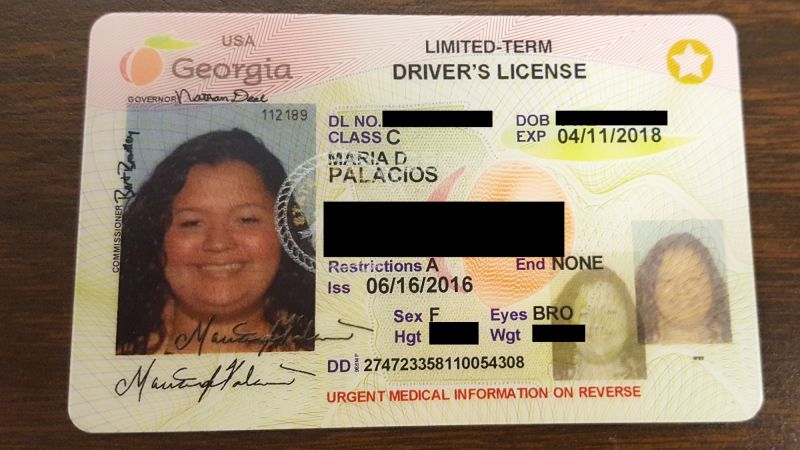 Georgia Bill Would Label Some Licenses Ineligible Voter CNN Politics   170302191701 Maria Palacios Limited Term Drivers License 