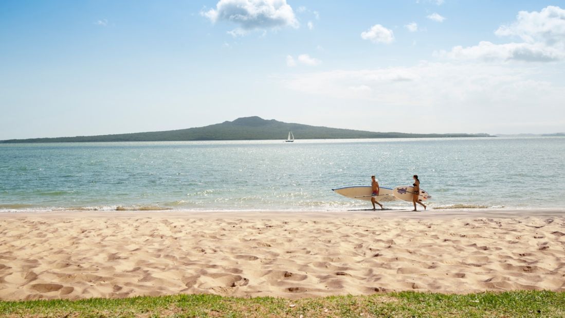 <strong>Rangitoto: </strong>Auckland, New Zealand's largest city, is home to around 50 volcanoes. The city's most famous, and most active, is Rangitoto, viewed here from Cheltenham Beach. 