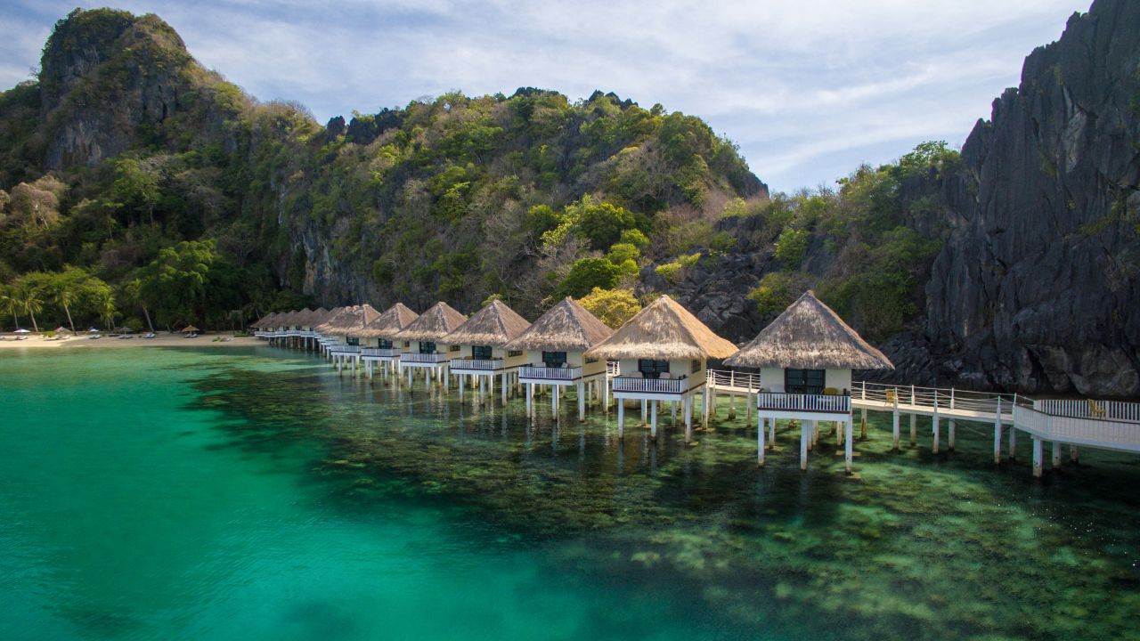 Apulit Island's over-water cottages promise unobstructed views.