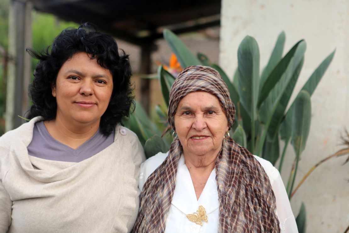 Berta Cáceres with her mother Doña Berta in their home in La Esperanza, Intibucá, Honduras.