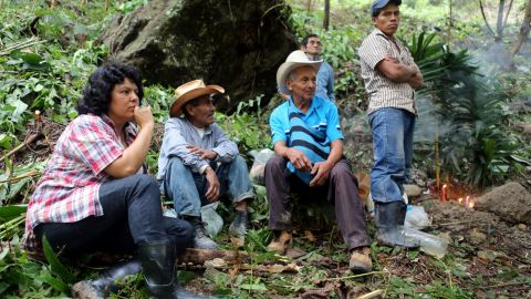 Berta Cáceres by the Gualcarque River in the Rio Blanco region of western Honduras.