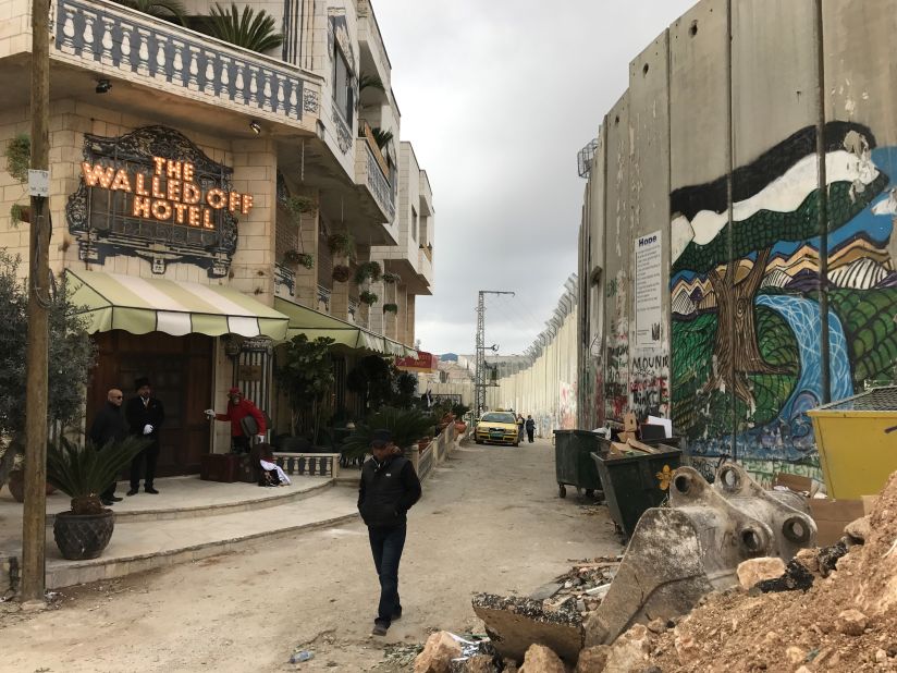 In March, Banksy revealed a large-scale installation in Bethlehem. Titled the Walled Off Hotel, the interactive artwork features nine guest rooms and a presidential suite. 