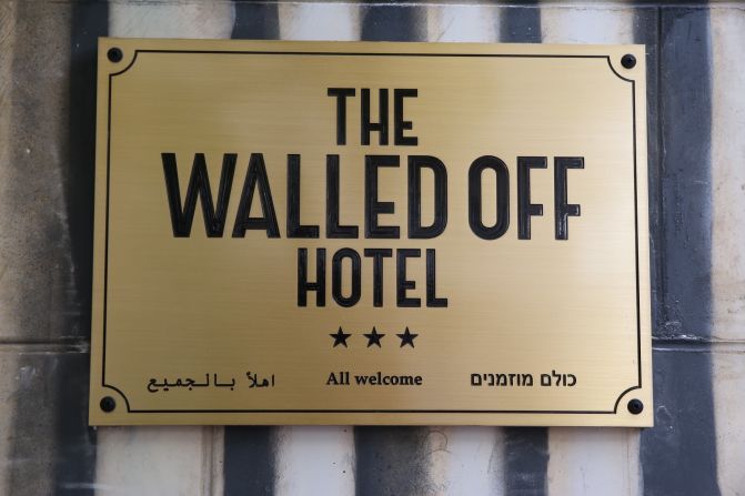 The new hotel is called The Walled Off Hotel and is filled with artwork by Banksy and other artists. 