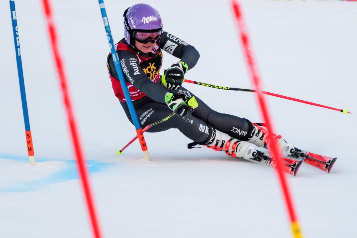 France's <a href="http://cnn.com/2017/01/06/sport/tessa-worley-mikaela-shiffrin-french-army-skier/">Tessa Worley</a> competes in the first run of January's giant slalom race in Maribor, Slovenia.