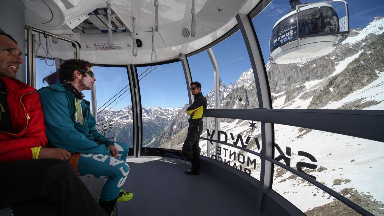 <strong>Skyway Monte Bianco, Courmayeur, Italy: </strong>This $116 million lift, opened in June 2015, soars through imposing scenery on the south side of Mont Blanc.