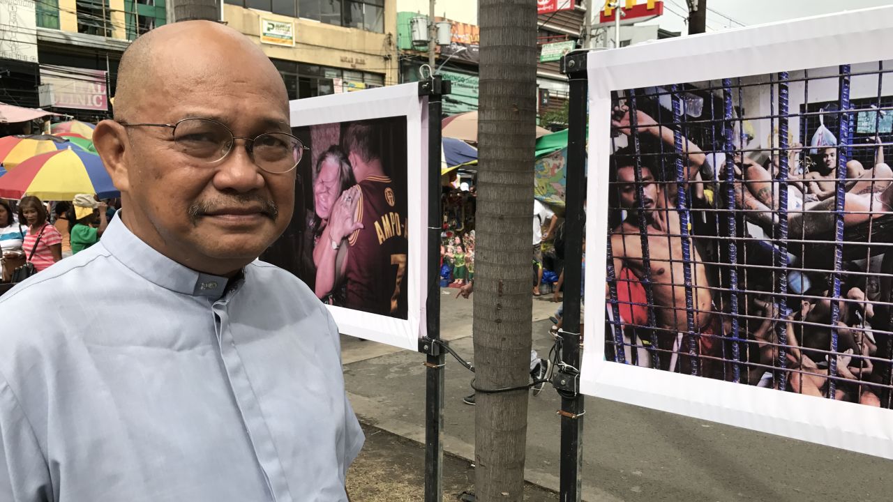 Duterte critic Father Amado Picardal at the Redemptorist Church in Baclaran, Philippines.