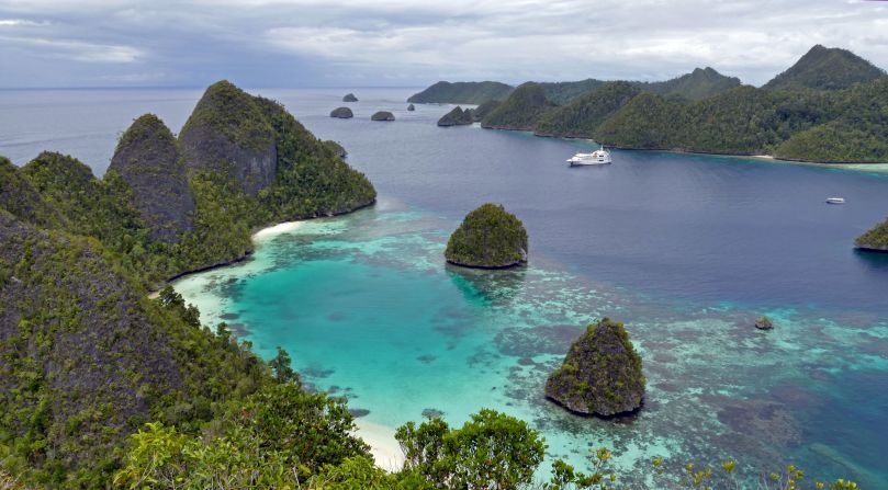 <strong>Raja Ampat, Indonesia:</strong> On land, Raja Ampat's dramatic karst topography is ripe for jungle walks and rock climbing. 