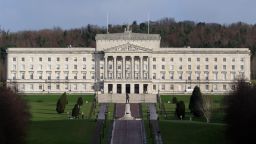 The Parliament Buildings at Stormont are pictured in Belfast on January 25, 2017.
Northern Ireland will hold snap elections on March 2, 2017 in a bid to resolve its worst political crisis in years after the power-sharing executive collapsed on January 16, 2017. Under the rules of the power-sharing government, which was set up as part of the peace process, the January 10, 2107 resignation of Deputy First minister Martin McGuinness, of Sinn Fein, forced First Minister Arlene Foster, from the rival Democratic Unionist Party, to also step down. / AFP / Paul FAITH        (Photo credit should read PAUL FAITH/AFP/Getty Images)