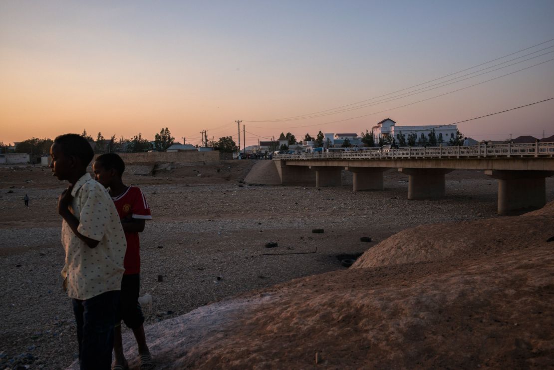 The river in Garowe, Somalia, has dried up.