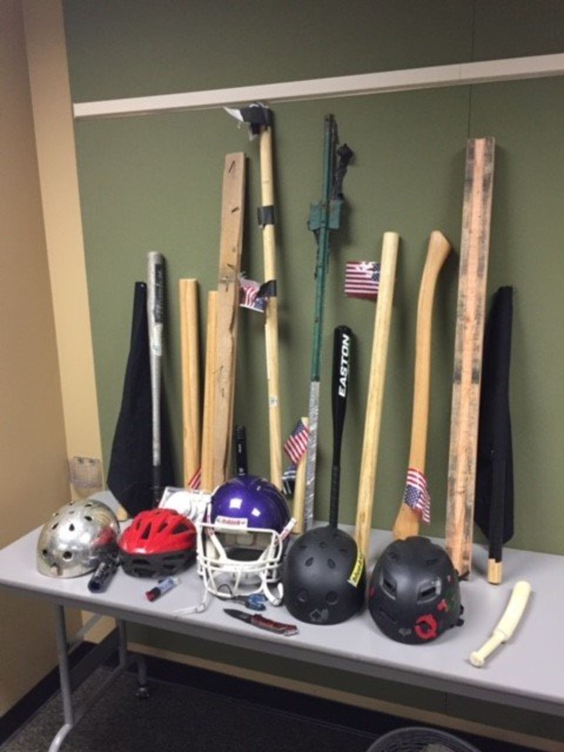 These are the weapons that were confiscated during Trump rally in Berkeley, CA.