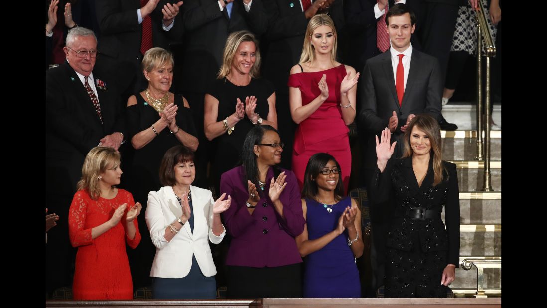 Trump arrives at <a href="http://www.cnn.com/2017/02/28/politics/gallery/trump-joint-address-congress/index.html" target="_blank">a joint session of Congress</a> to hear a speech by her husband in February 2017.