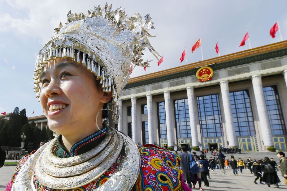 A representative of an ethnic minority attends the National People's Congress.