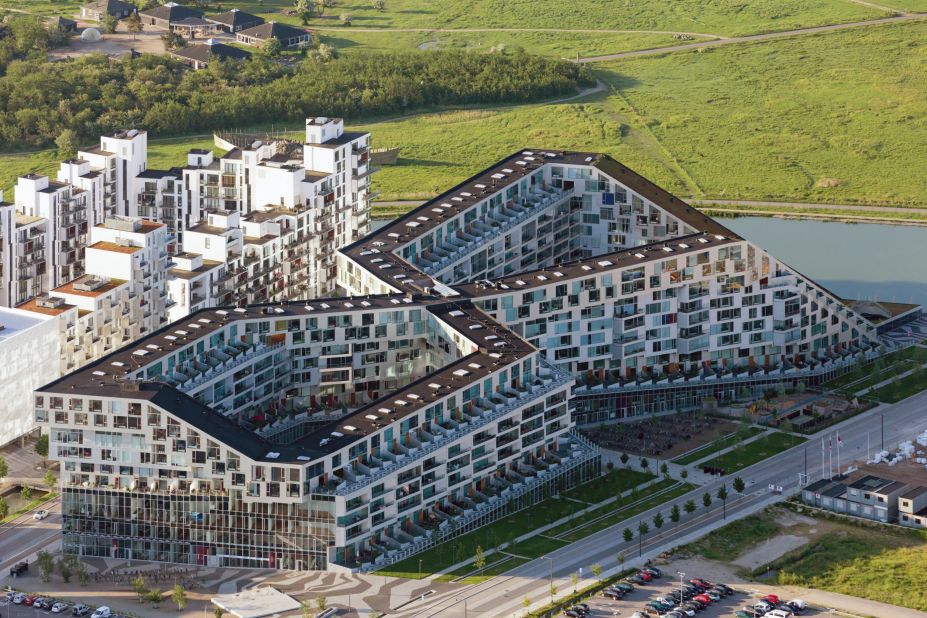 This multipurpose complex, architect Bjarke Ingels' third residential project, gets its name from its unusual figure eight shape. The ground-level shops and courtyards are open to the public to encourage social interaction and foster community. 