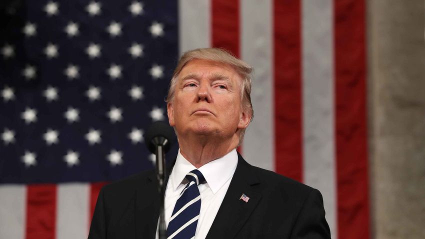 WASHINGTON, DC - FEBRUARY 28:  (AFP OUT) U.S. President Donald Trump addresses a joint session of the U.S. Congress on February 28, 2017 in the House chamber of the U.S. Capitol in Washington, DC. Trump's first address to Congress focused on national security, tax and regulatory reform, the economy, and healthcare. (Photo by Jim Lo Scalzo - Pool/Getty Images)