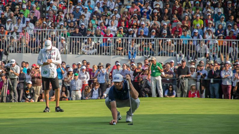 Dustin Johnson lines up a putt on the last hole of the WGC-Mexico Championship on Sunday, March 5. Johnson, the world's No. 1 player, <a href="index.php?page=&url=http%3A%2F%2Fwww.cnn.com%2F2017%2F03%2F06%2Fgolf%2Fdustin-johnson-wgc-mexico-championships%2Findex.html" target="_blank">won the tournament</a> by a stroke.