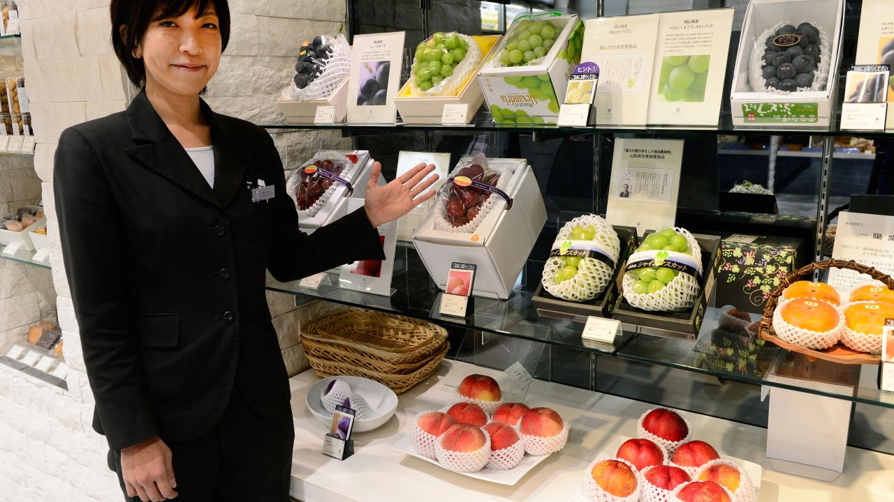 Luxury fruit parlors like this one are a common sight throughout Japan