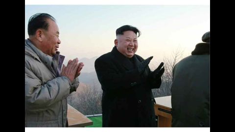 North Korean leader Kim Jong Un, pictured here on March 6, was said to be pleased with the launch, according to state media.