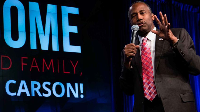 US Secretary of Housing and Urban Development Ben Carson speaks to employees on his first day at the Department of Housing and Urban Development March 6, 2017 in Washington, DC. / AFP PHOTO / Brendan Smialowski        (Photo credit should read BRENDAN SMIALOWSKI/AFP/Getty Images)