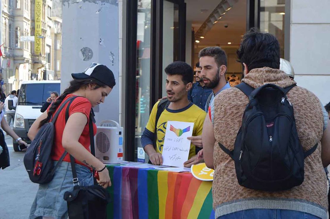 Ramtin Zigorat campaigning for LGBT rights in Turkey.