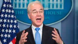 US Secretary of Health and Human Service Tom Price speaks during the daily briefing at the White House in Washington, DC, March 7, 2017. / AFP PHOTO / JIM WATSON        (Photo credit should read JIM WATSON/AFP/Getty Images)