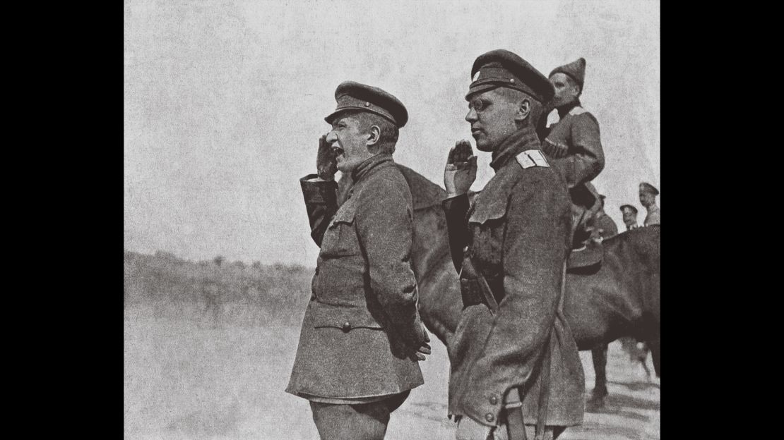 Prime Minister Alexander Kerensky (left) led the Russian Provisional Government after the February Revolution.