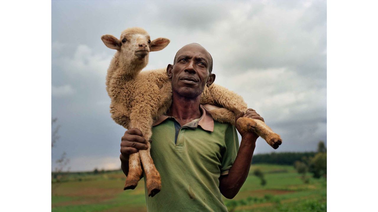 Farmer Michael Mwangi, 48, in the village of Haraka, Nakuru County, Kenya
