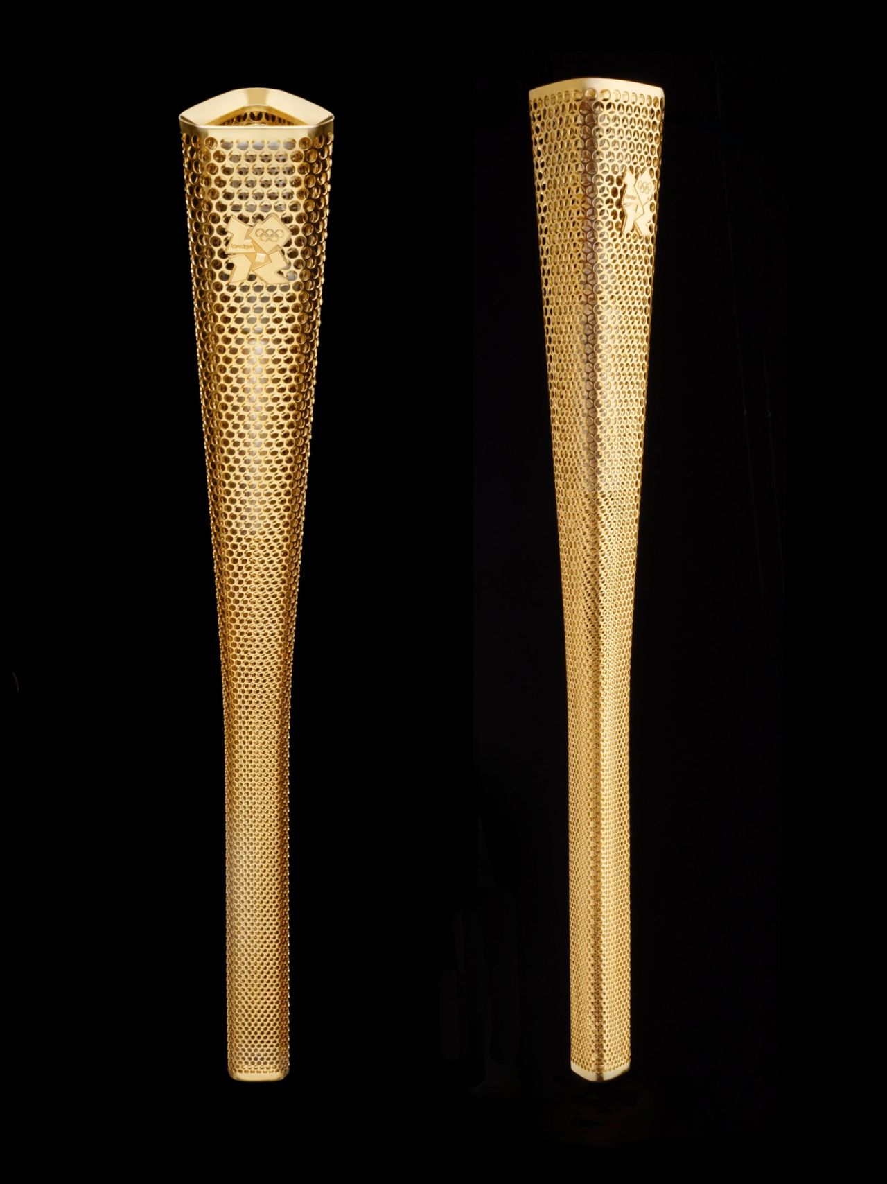The 2012 London Olympic Games may have been mostly about the blood, sweat and tears of the athletes, but making waves in the world of design was Edward Barber and Jay Osgerby's flaming torch which won the prestigious Design of the Year award in 2012. Its trilateral form was developed to signify a pattern of trinities in the history of the Olympics, and the games' motto: Faster, Higher, Stronger. Imprinted by lasers, the torch's 8,000 circles create a transparency which gives onlookers a glimpse into the heart of the fire.