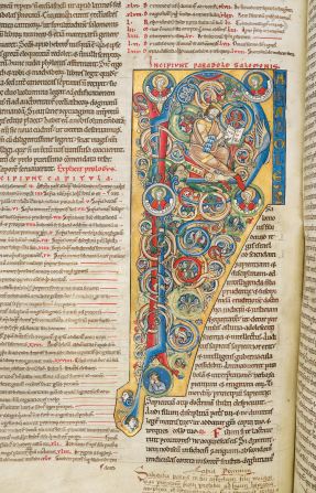 A "virtuoso display" of learning is found in Giant Bibles made in the Mosan and Rhenish regions of Germany in particular, according to the authors, although two English examples also survive.  