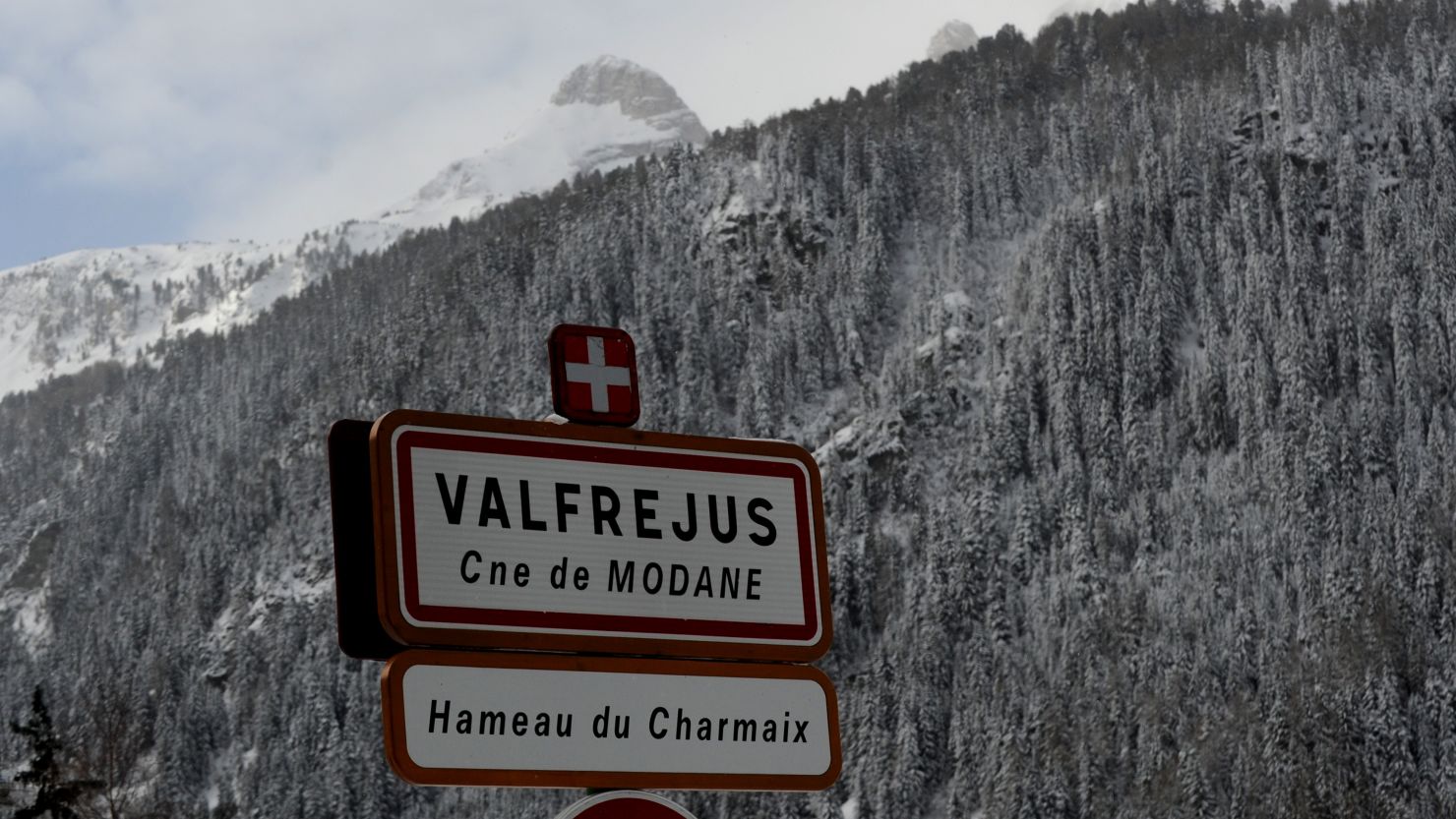 A file image from 2016 shows the entrance to the ski resort of Valfrejus, in the French Alps.