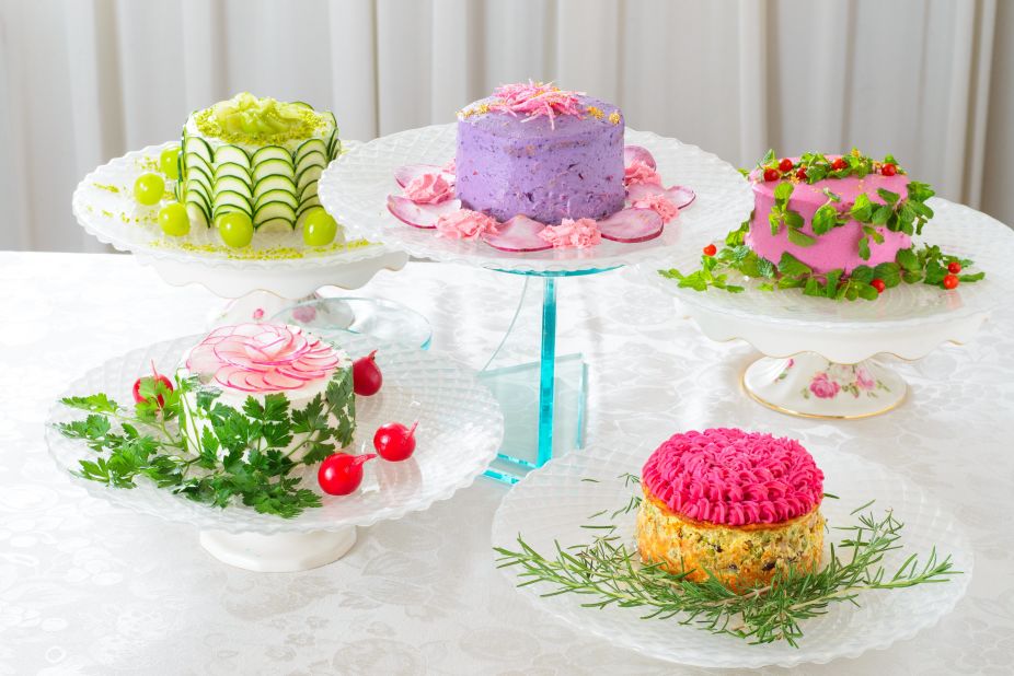 Japan's Mitsuki Moriyasu invented  "salad cakes", made entirely of vegetables, in 2015.