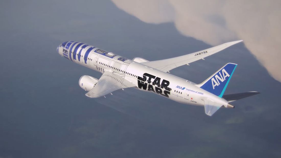 <strong>ANA -- 'Star Wars': </strong>Arguably the world's most popular robot, in 2015 R2-D2 took to the skies in the form of All Nippon Airways's livery.  Japan's largest airline has subsequently added C-3PO and BB-8 planes to its fleet.