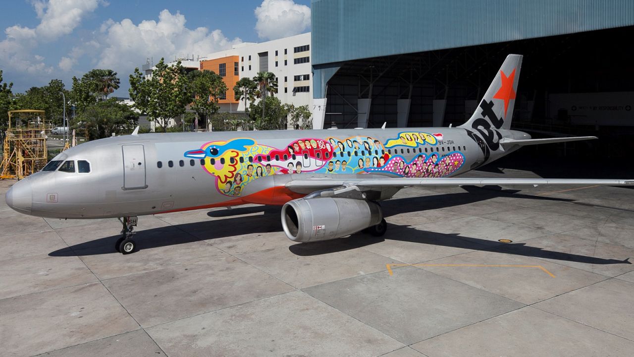 <strong>Jetstar -- Singaporeans: </strong>This aircraft design featuring a black-naped oriole -- a bird commonly found in Singapore -- and the faces of 50 everyday Singaporeans was Jetstar's way of marking Singapore's 50th National Day in 2015.