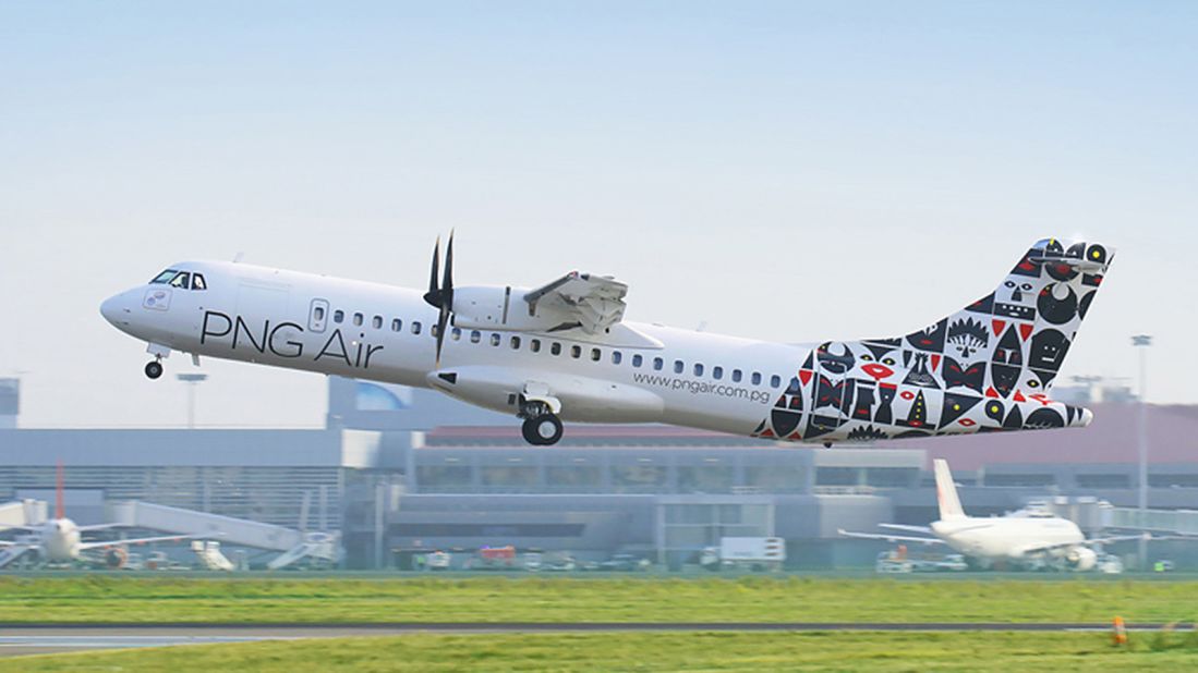 <strong>PNG Air -- AIR: </strong>PNG Air's new livery on its fleet of ATR 72-600 aircraft was designed to reflect Papua New Guinea's diversity and the traditional iconography of its people. 