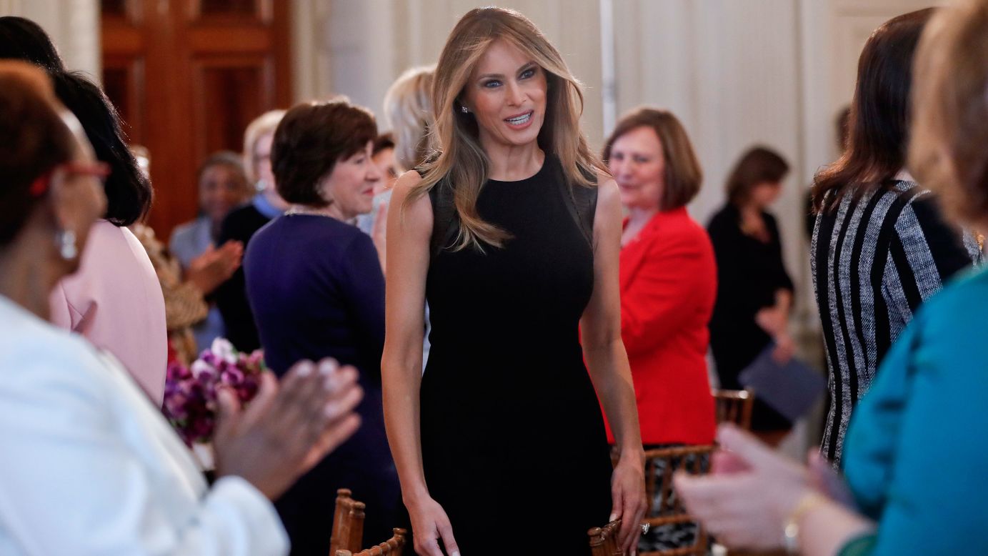 Melania Trump, the first lady of the United States, hosted a White House luncheon for International Women's Day.