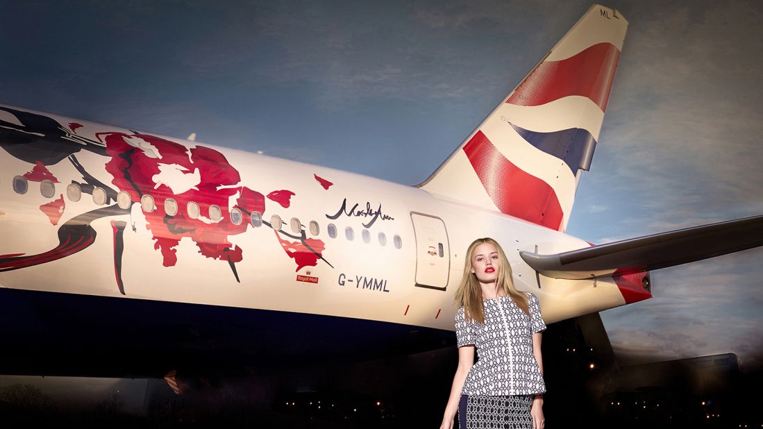 <strong>British Airways -- Fashion: </strong>This British Airways 777 aircraft livery was created by fashion designer Masha Ma. The east-meets-west design depicts a bamboo and a rose and pays homage to European impressionistic artistic techniques and Chinese ink-and-wash painting. 