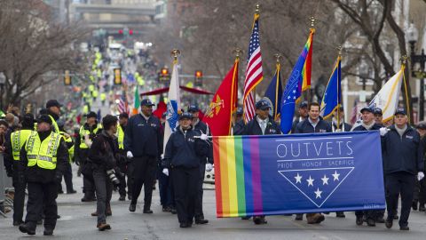 The group OutVets marched in the South Boston St. Patrick's Day parade in 2015.