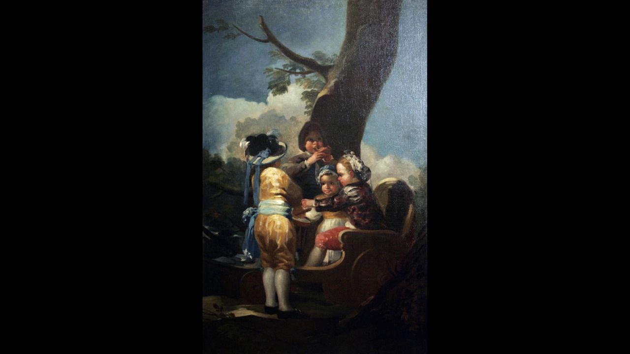 His paintings often depicted images of insanity, but also milder themes such as his "Children with a Cart," shown here.