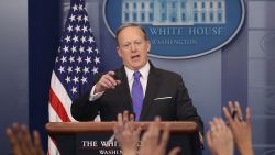 White House Press Secretary Sean Spicer speaks to the media during his daily briefing March 8, 2017.