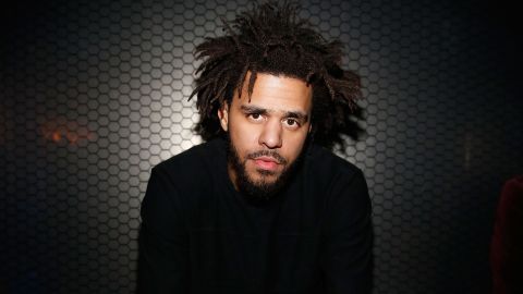J. Cole is pictured following a 2015 performance in Las Vegas.