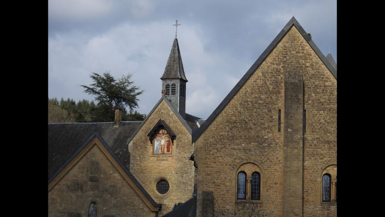 Orval Abbey is in a valley in the Ardennes in South Belgium. The name means "valley of gold" in French.