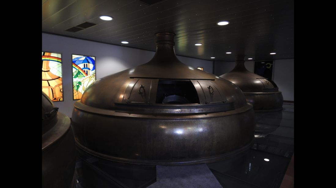 The newly installed fermentation vats are in constant use to produce 22 million bottles of beer a year.