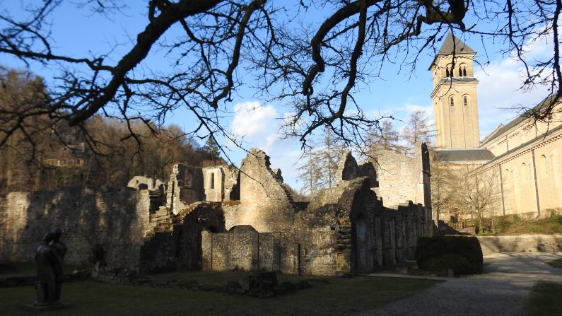 The ruins of the original monastery, which was burned down during the French Revolution and rebuilt.