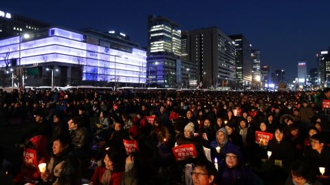 South Koreans celebrate in Seoul after the Constitutional Court <a href="http://www.cnn.com/2017/03/10/asia/south-korea-president-park-geun-hye-impeachment/index.html" target="_blank">upheld a parliamentary vote</a> to impeach President Park Geun-hye on Friday, March 10. Demonstrators both for and against Park took to the streets after the verdict.