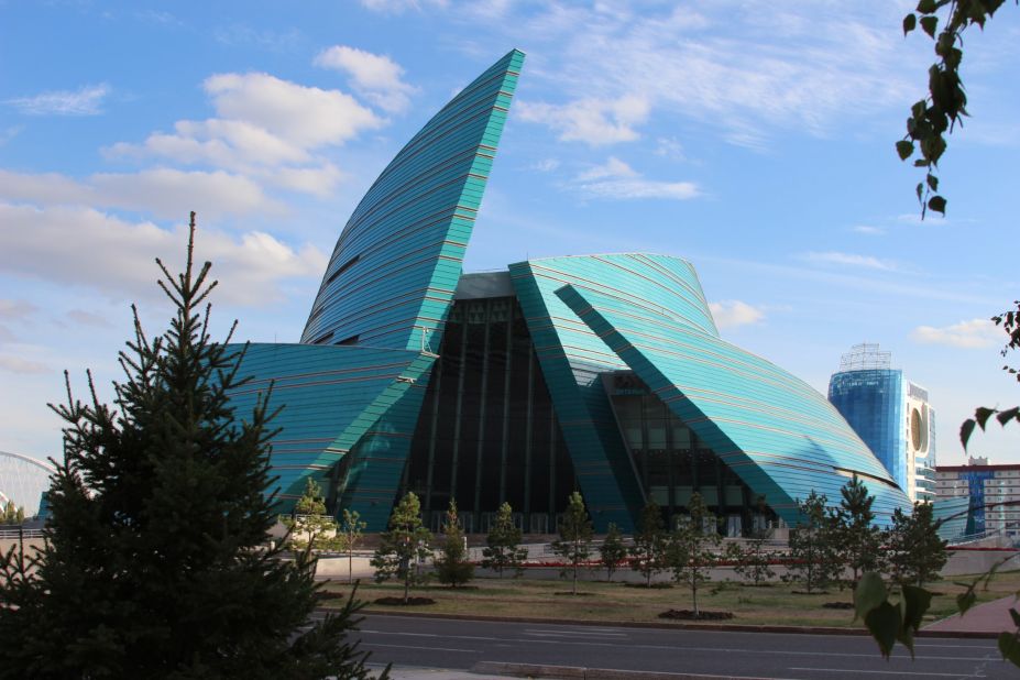 <strong>Rich arts and culture:</strong> The facade of Astana's Central Concert Hall resembles flower petals. Opened in 2009, it seats 3,500. 